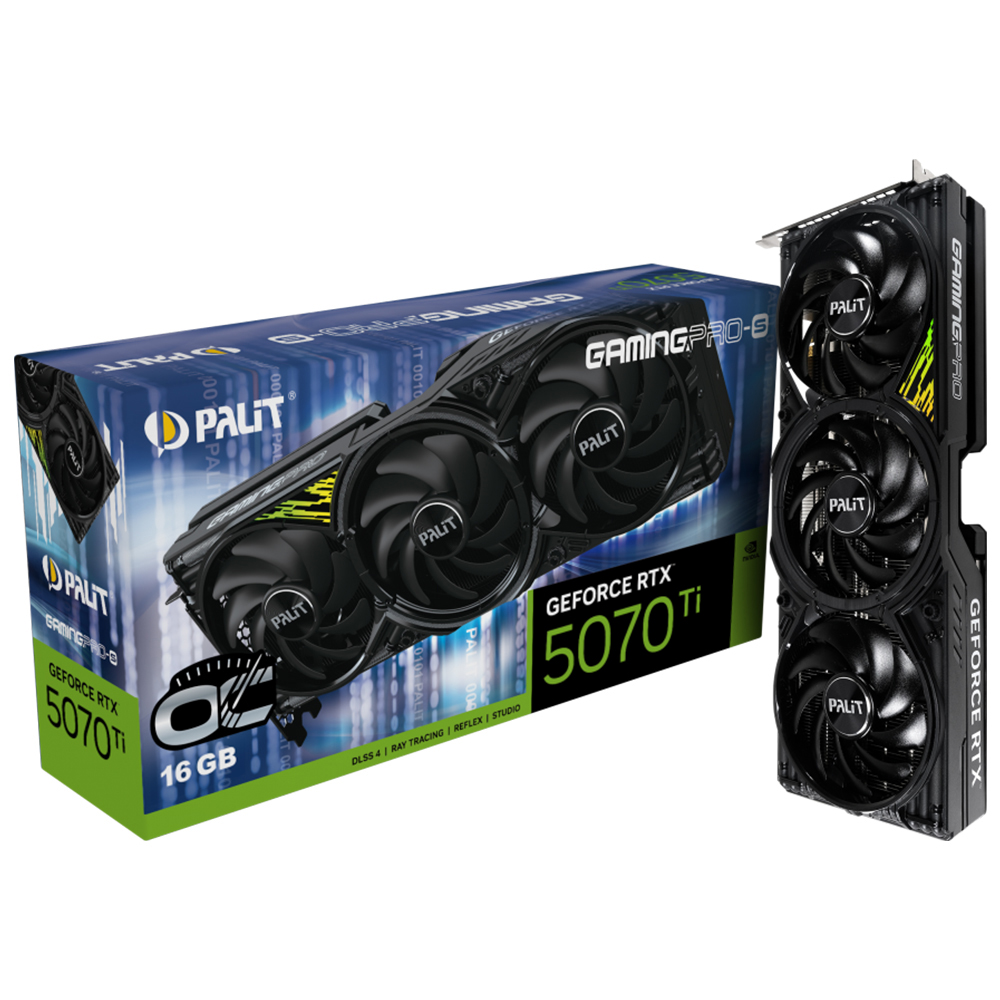 PALIT 지포스 RTX 5070 Ti GAMINGPRO-S OC D7 16GB 이엠텍 제품 사진