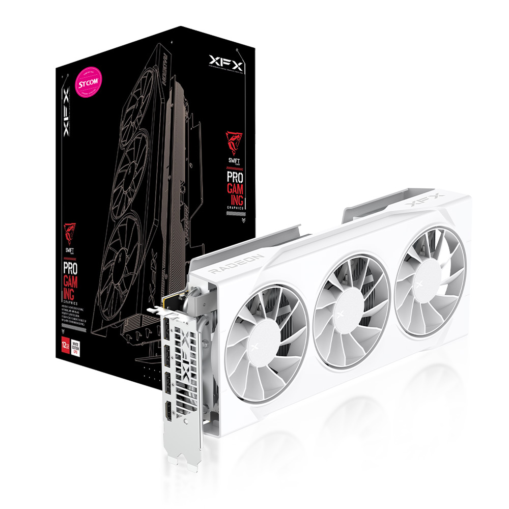 XFX 라데온 RX 9070 GRE SWIFT WHITE D6 12GB 제품 사진
