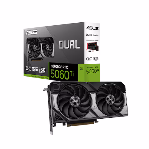 ASUS DUAL 지포스 RTX 5060 Ti OC D7 16GB 코잇 제품 사진