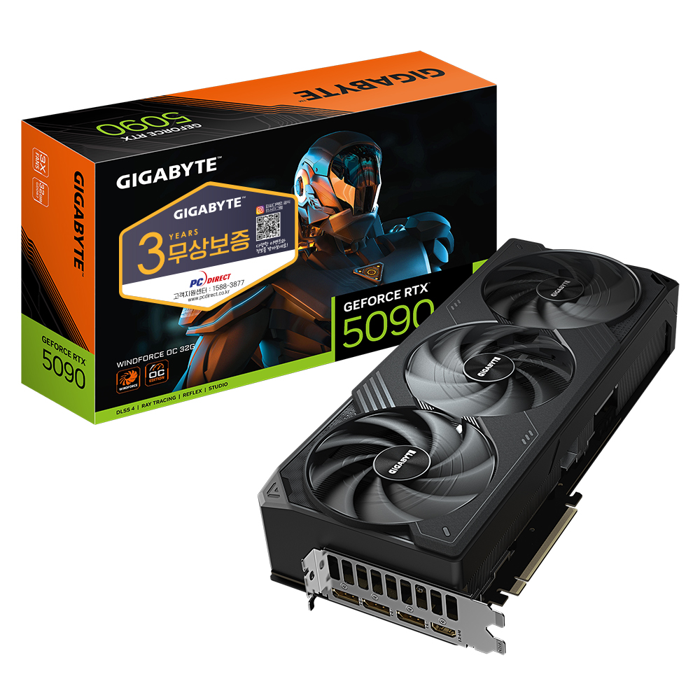GIGABYTE 지포스 RTX 5090 WINDFORCE OC D7 32GB 피씨디렉트 제품 사진