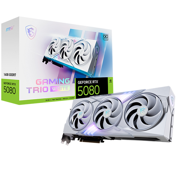 MSI 지포스 RTX 5080 게이밍 트리오 OC 화이트 D7 16GB 트라이프로져4 제품 사진