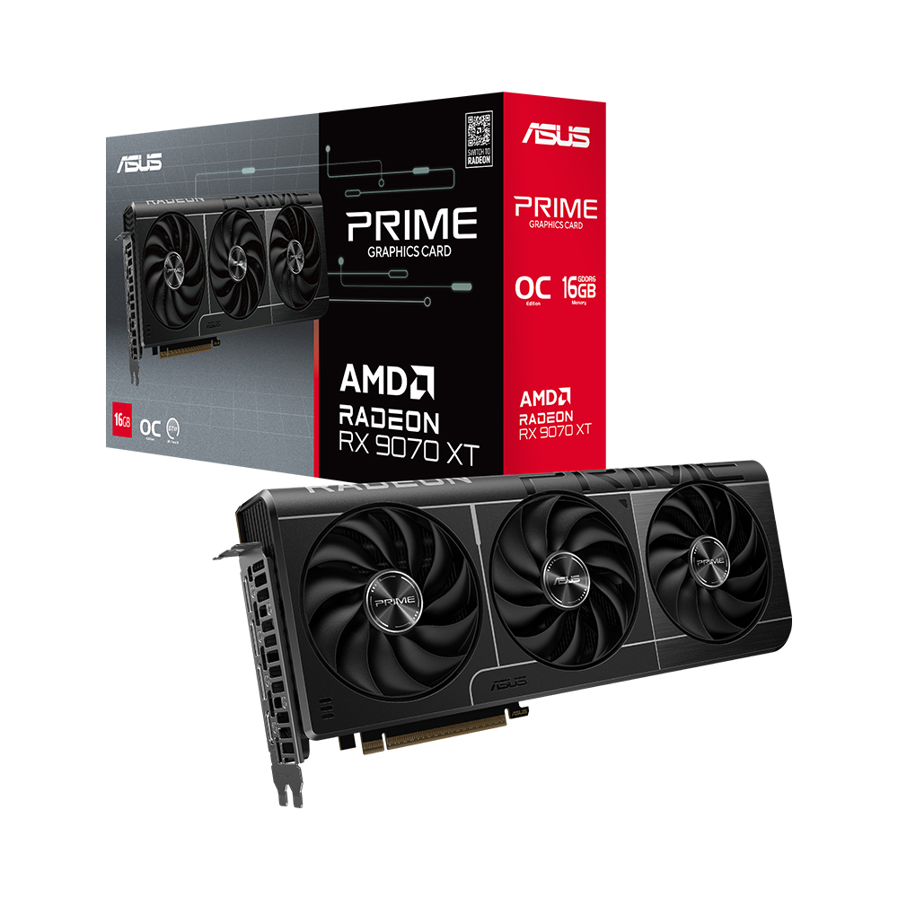 ASUS PRIME 라데온 RX 9070 XT OC D6 16GB 대원씨티에스 제품 사진