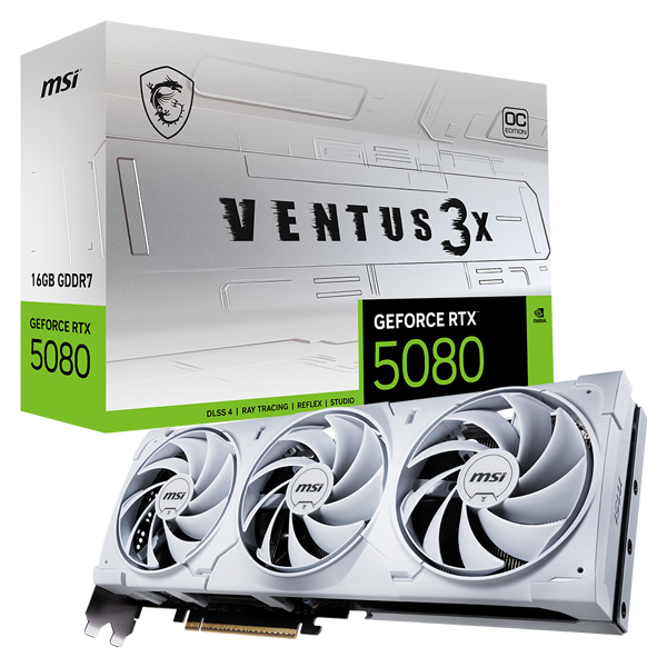 MSI 지포스 RTX 5080 벤투스 3X OC 화이트 D7 16GB 제품 사진