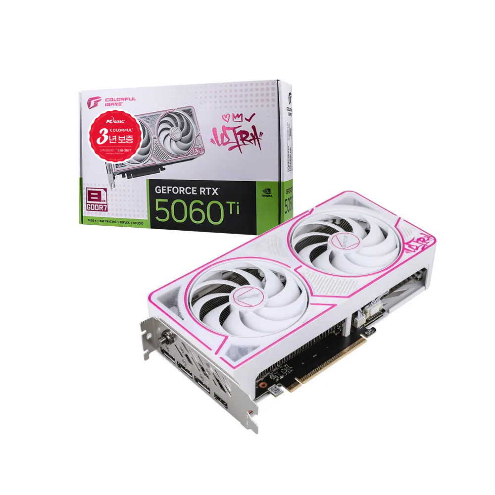 COLORFUL iGame 지포스 RTX 5060 Ti ULTRA DUO OC White D7 8GB 피씨디렉트 제품 사진