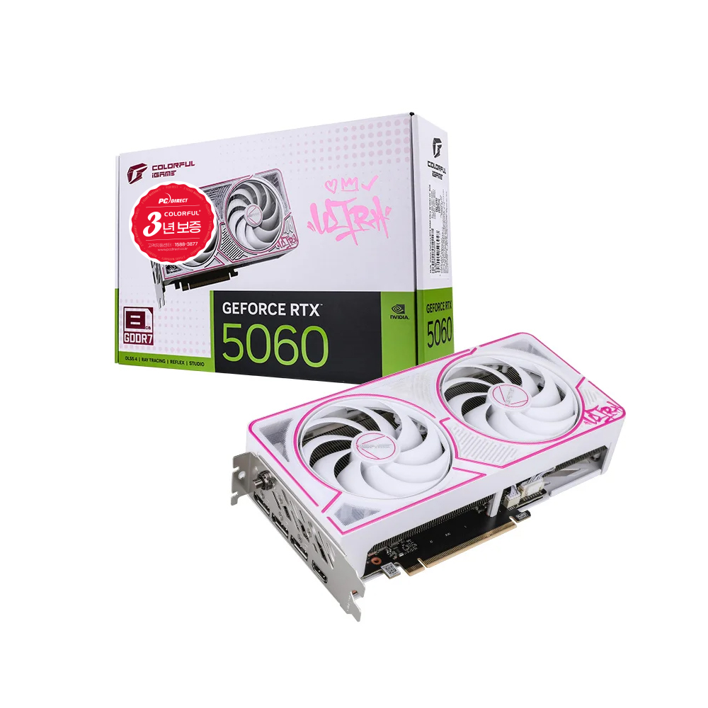 COLORFUL iGame 지포스 RTX 5060 ULTRA DUO OC White D7 8GB 피씨디렉트 제품 사진