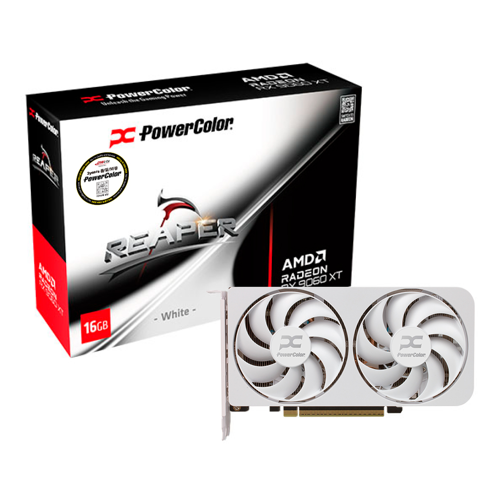 PowerColor 라데온 RX 9060 XT Reaper White D6 16GB 대원씨티에스 제품 사진