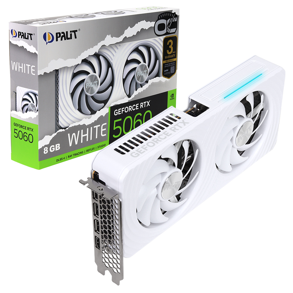 PALIT 지포스 RTX 5060 WHITE OC D7 8GB 이엠텍 제품 사진