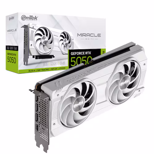 이엠텍 지포스 RTX 5050 MIRACLE WHITE D6 8GB 제품 사진
