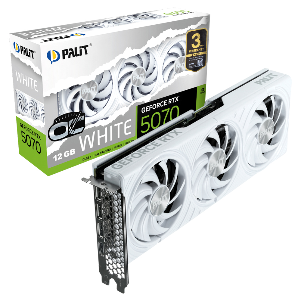 PALIT 지포스 RTX 5070 WHITE OC D7 12GB 이엠텍 제품 사진