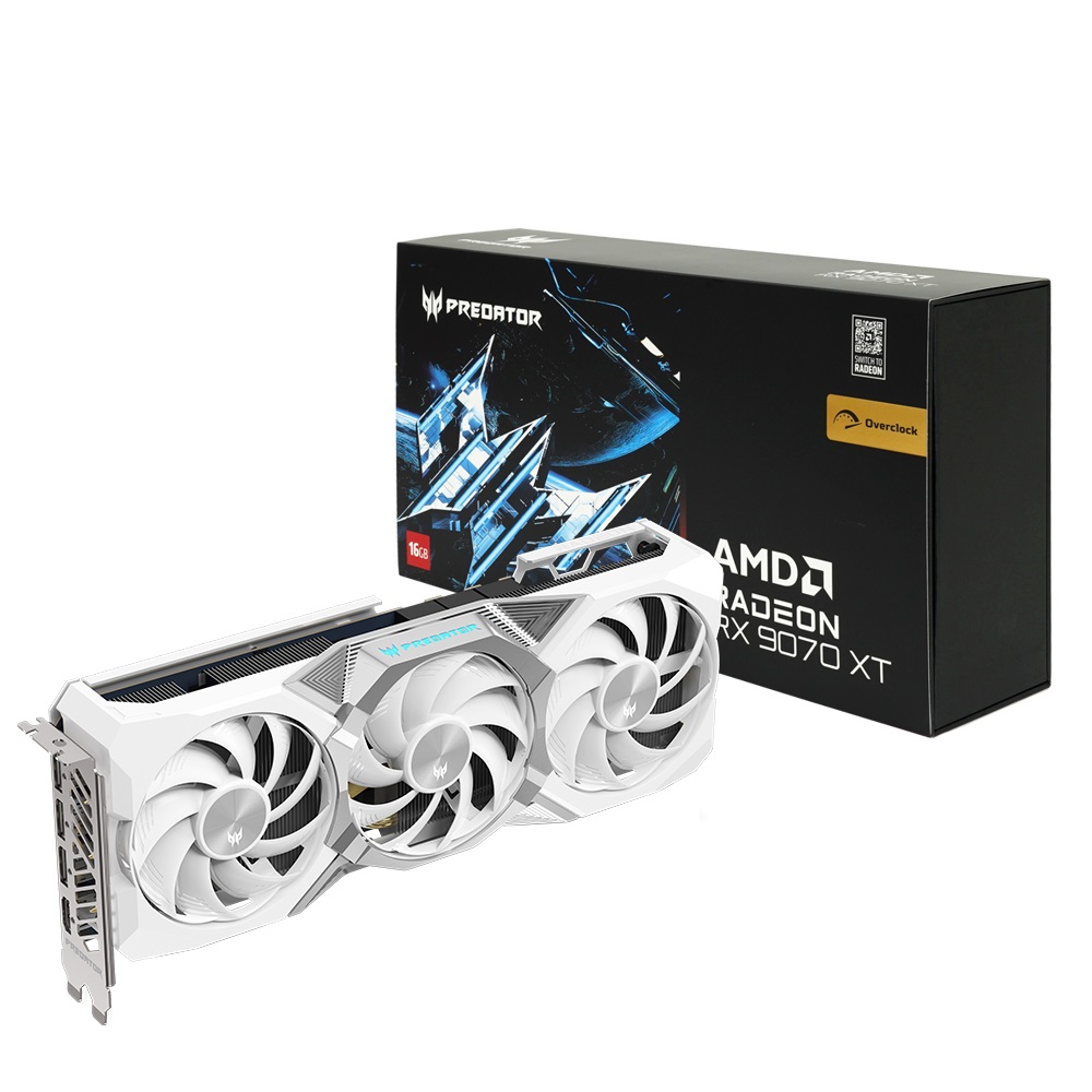 에이서 프레데터 라데온 RX 9070 XT BiFrost WHITE OC D6 16GB 제품 사진