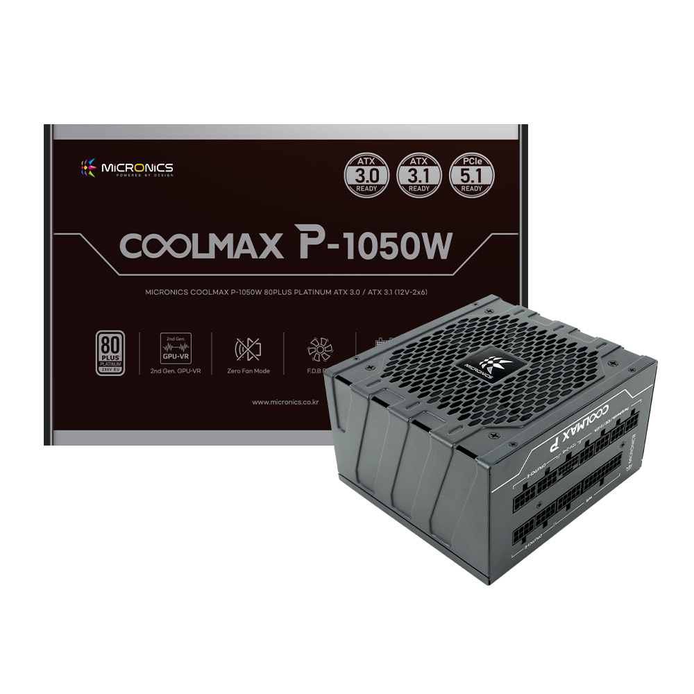 마이크로닉스 COOLMAX P- 1050W 80PLUS플래티넘 ATX3.1 제품 사진