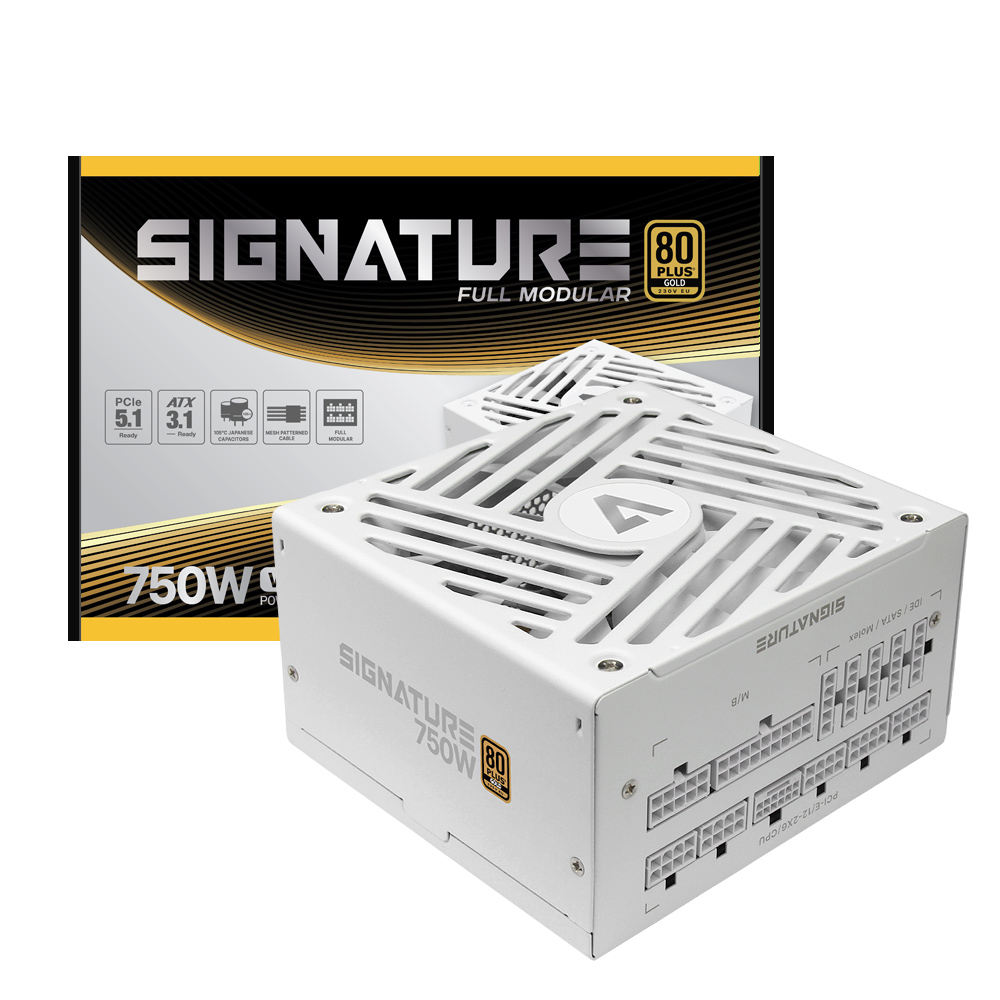 AONE 시그니처 750W 80PLUS골드 풀모듈러 ATX3.1 화이트 제품 사진