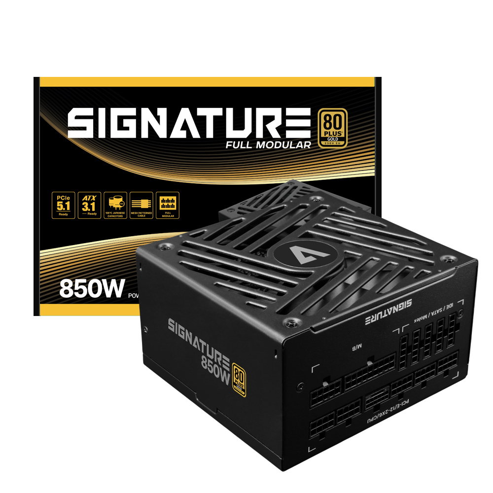 AONE 시그니처 850W 80PLUS골드 풀모듈러 ATX3.1 블랙 제품 사진