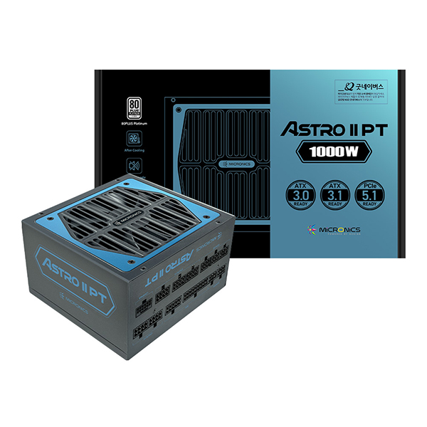 마이크로닉스 ASTRO II PT 1000W 80PLUS플래티넘 풀모듈러 ATX3.1 제품 사진