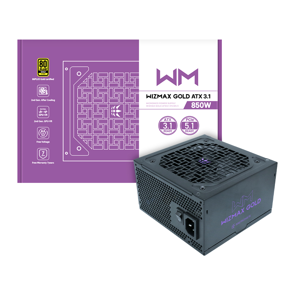 마이크로닉스 WIZMAX 850W 80PLUS골드 ATX 3.1 제품 사진