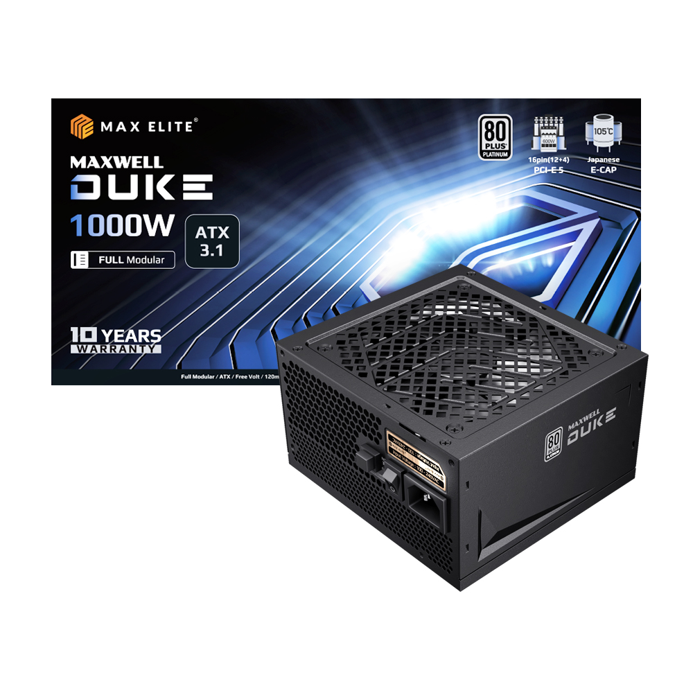 맥스엘리트 MAXWELL DUKE 1000W 80PLUS플래티넘 풀모듈러 ATX3.1 제품 사진