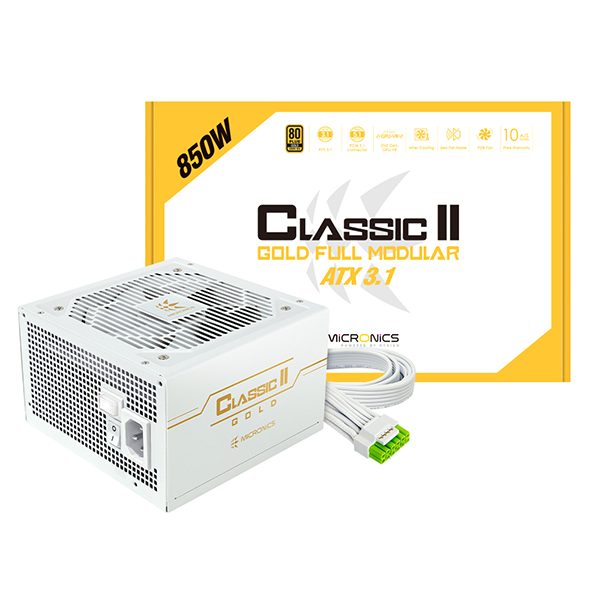 마이크로닉스 Classic II 850W 80PLUS골드 풀모듈러 ATX3.1 화이트 제품 사진