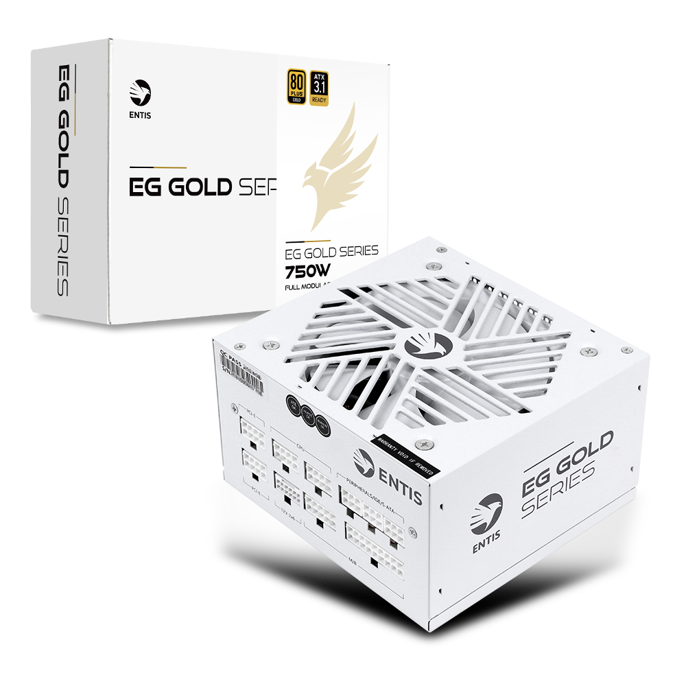 엔티스 EG 750W 80PLUS골드 풀모듈러 ATX3.1 화이트 제품 사진