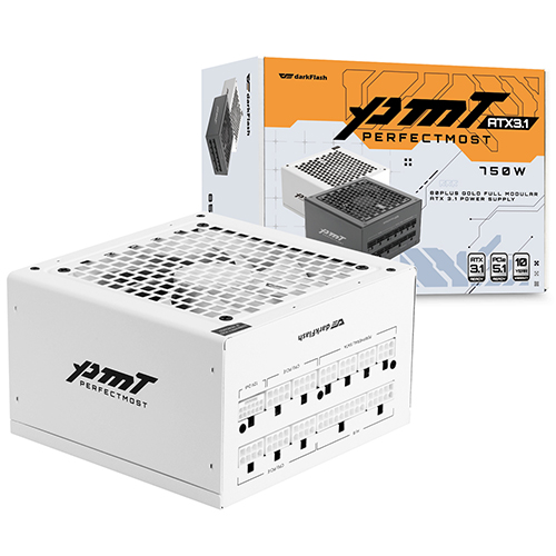 darkFlash 퍼펙트모스트 750W 80PLUS골드 풀모듈러 ATX3.1 화이트 제품 사진