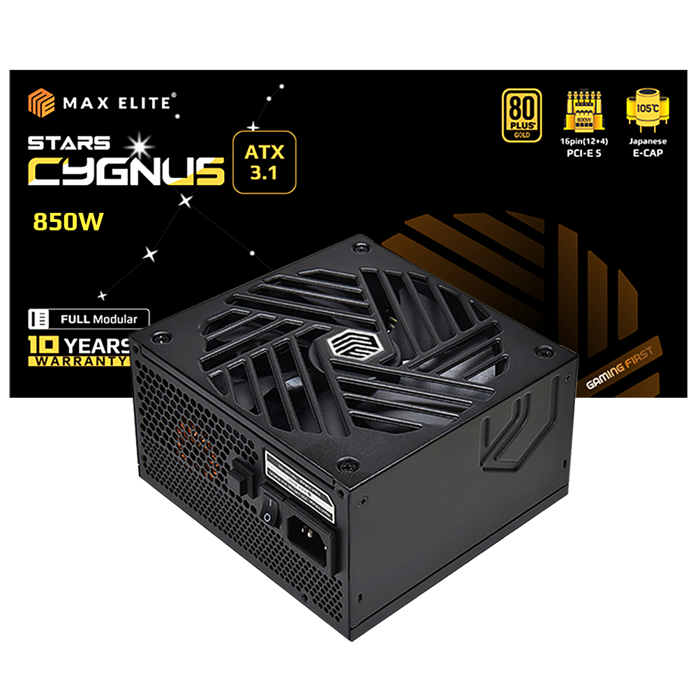 맥스엘리트 STARS CYGNUS 850W 80PLUS골드 풀모듈러 ATX3.1 제품 사진