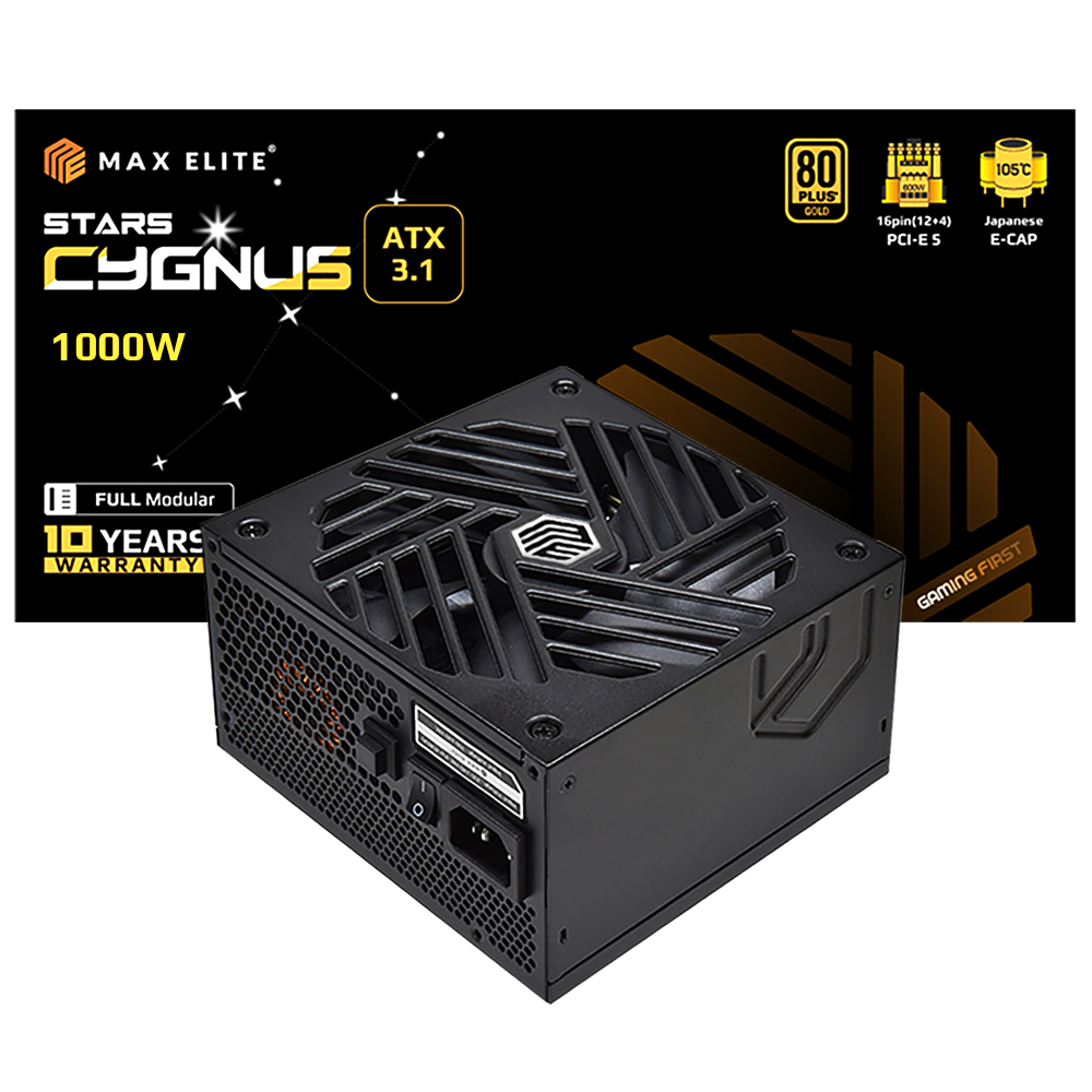 맥스엘리트 STARS CYGNUS 1000W 80PLUS골드 풀모듈러 ATX3.1 제품 사진