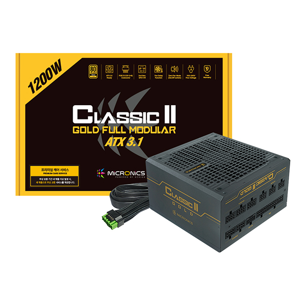마이크로닉스 Classic II 1200W 80PLUS골드 풀모듈러 ATX3.1 제품 사진