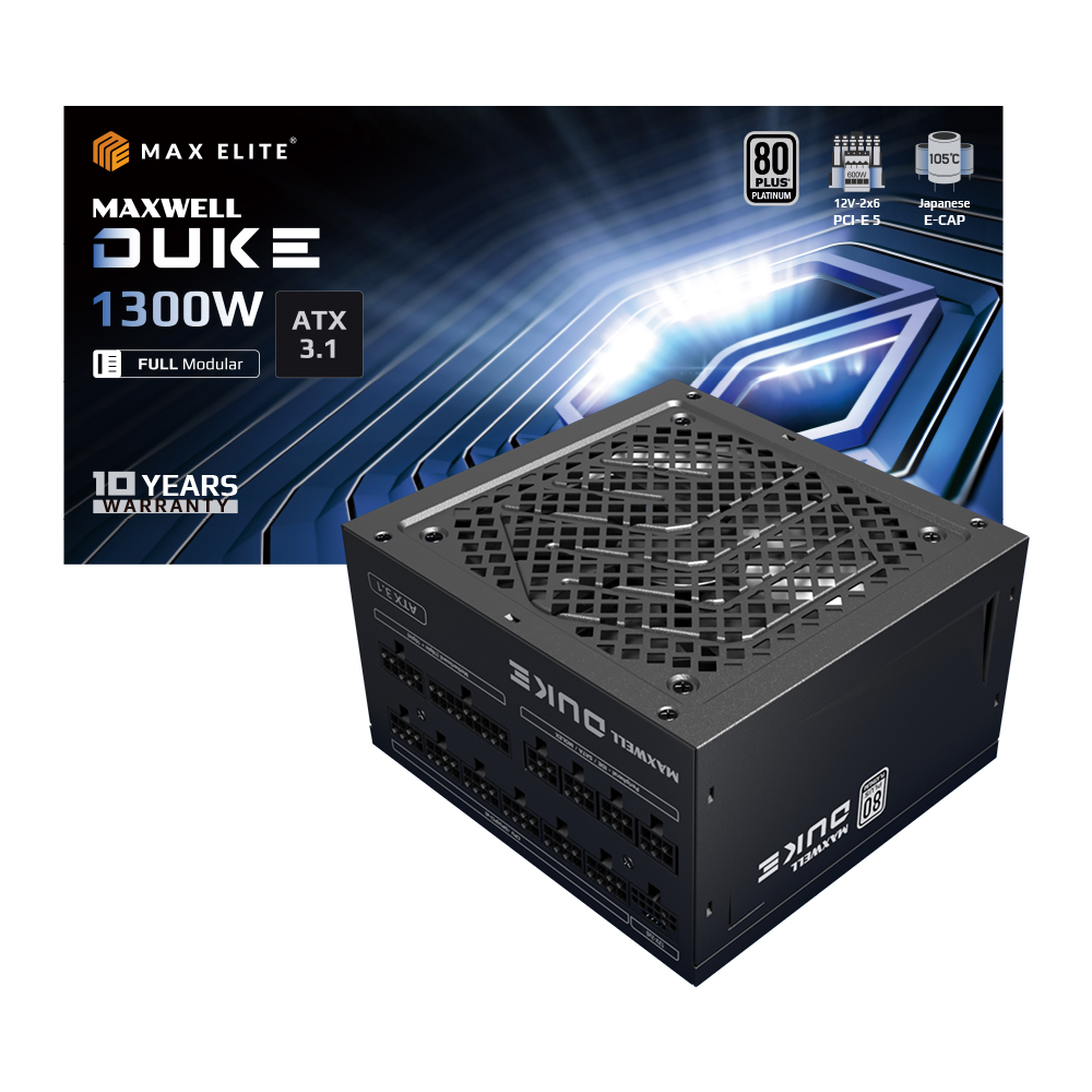 맥스엘리트 MAXWELL DUKE 1300W 80PLUS플래티넘 풀모듈러 ATX3.1 제품 사진