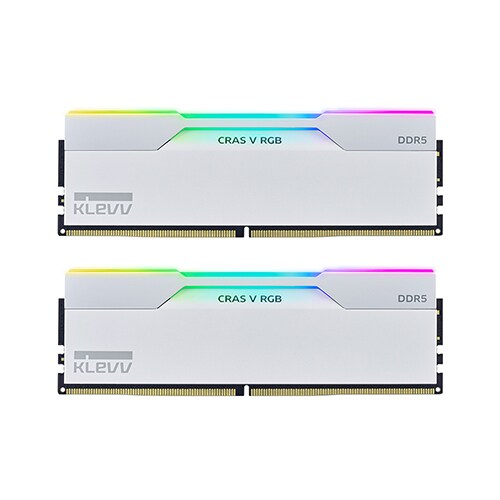 ESSENCORE KLEVV DDR5 -6400 CL32 CRAS V RGB WHITE 패키지 서린 제품 사진