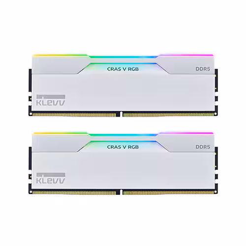 ESSENCORE KLEVV DDR5 -7200 CL34 CRAS V RGB White 패키지 서린 제품 사진