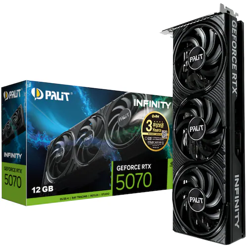 PALIT 지포스 RTX 5070 INFINITY 3 D7 12GB 이엠텍 제품 사진