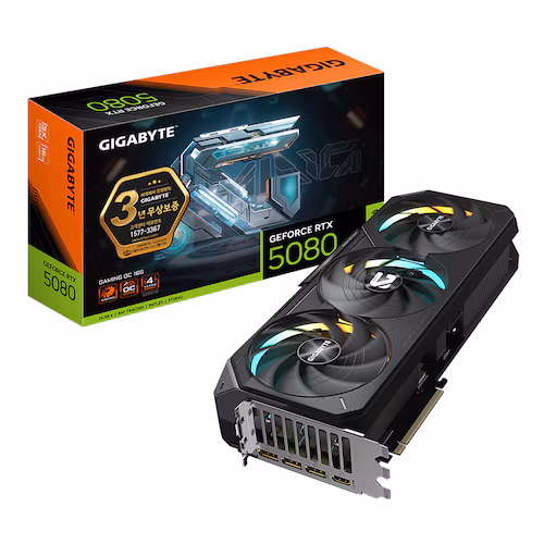 GIGABYTE RTX 5080 GAMING OC 16GB 제품 사진