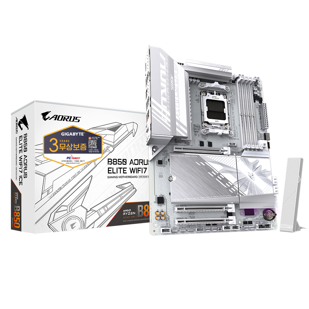 GIGABYTE B850 AORUS ELITE WIFI7 ICE 피씨디렉트 제품 사진