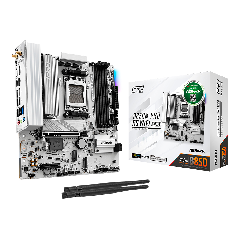ASRock B850M Pro RS WiFi WHITE 대원씨티에스 제품 사진