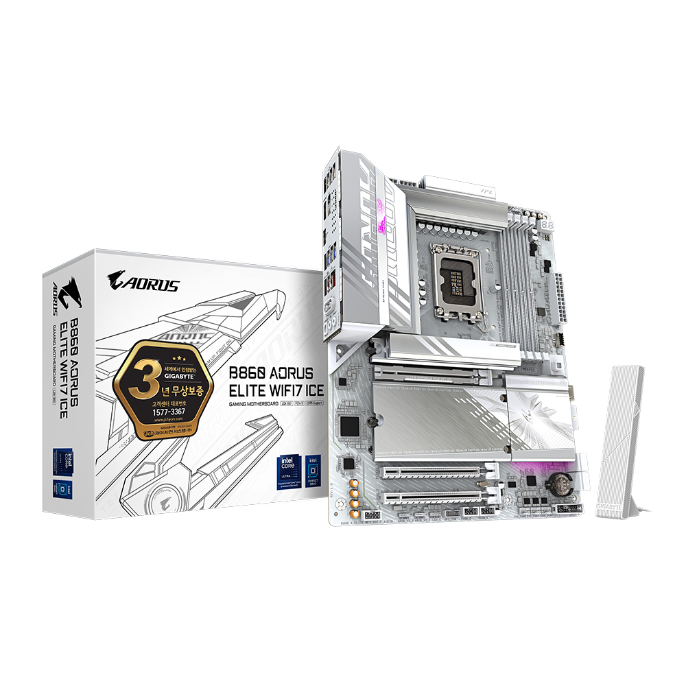 GIGABYTE B860 AORUS ELITE WIFI7 ICE 제이씨현 제품 사진