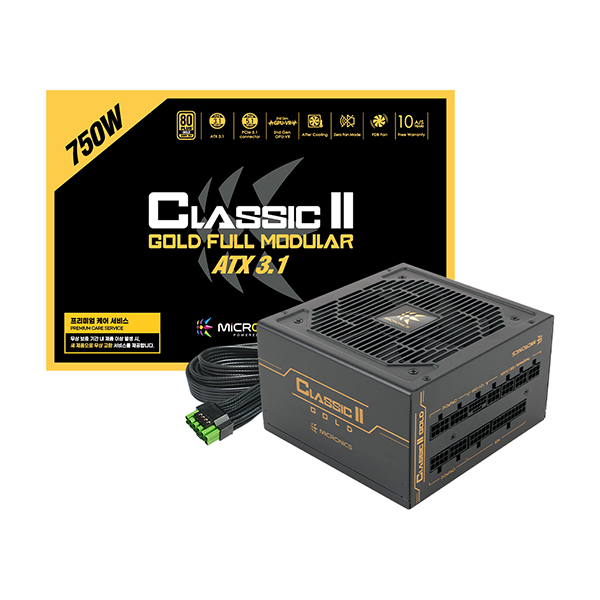 마이크로닉스 Classic II 750W 80PLUS골드 풀모듈러 ATX3.1 제품 사진